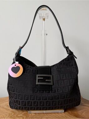 FENDI black zuchinno shoulder bag